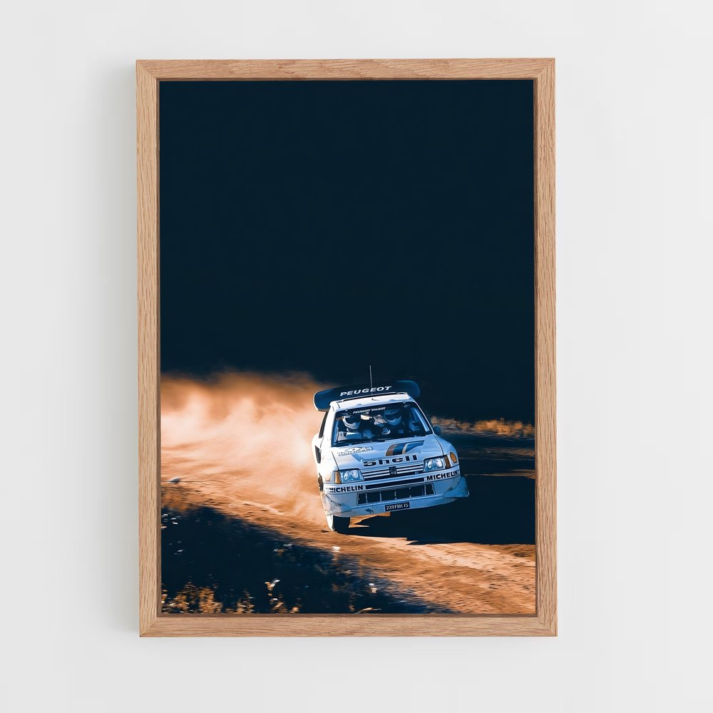 Poster splendide course de rallye – affiche Peugeot (vue 4)
